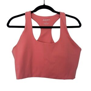 SZEP (Large) Coral Pink Racer Back Sports Bra Medium Support